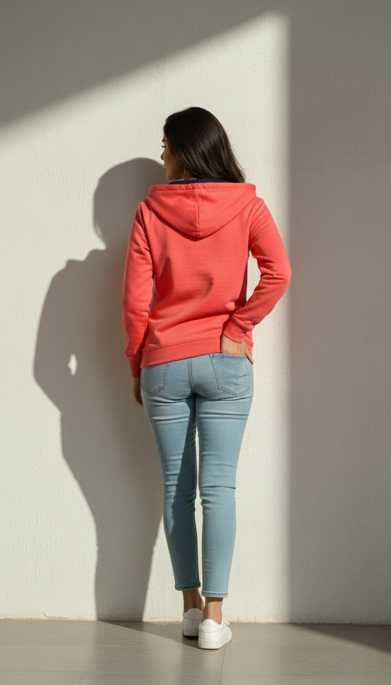Multi Print Red Zipper Hoodie