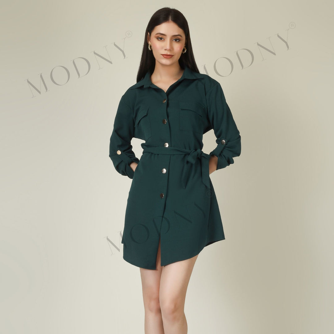 Wrapped Sleeves Short Dress