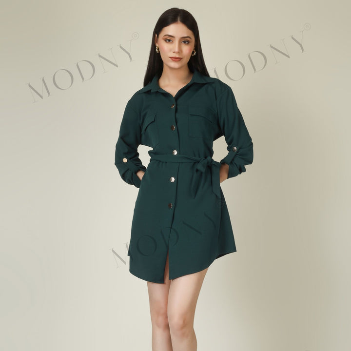 Wrapped Sleeves Short Dress