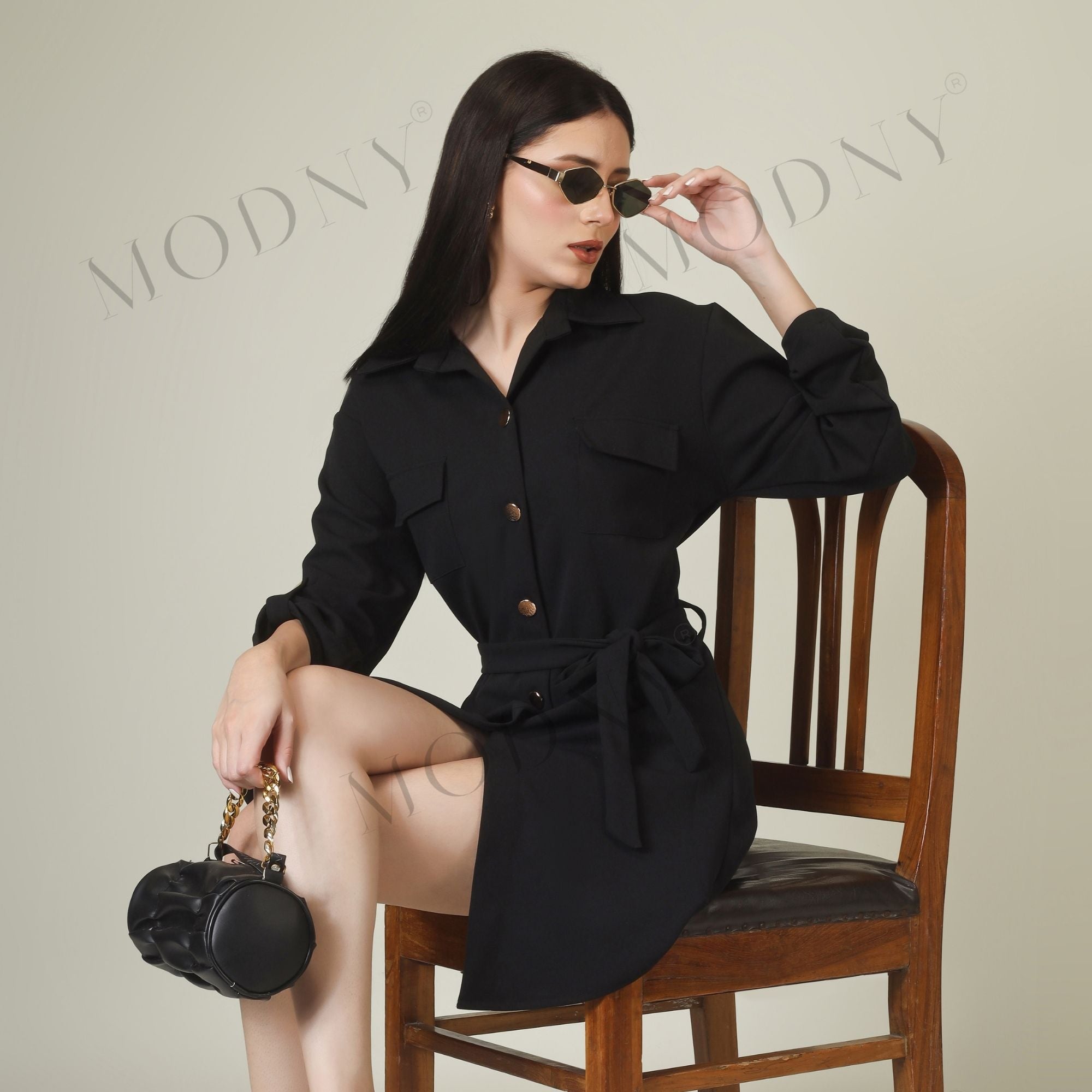 Wrapped Sleeves Short Dress
