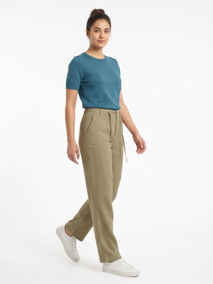 IVORY BREEZE LINEN PANTS