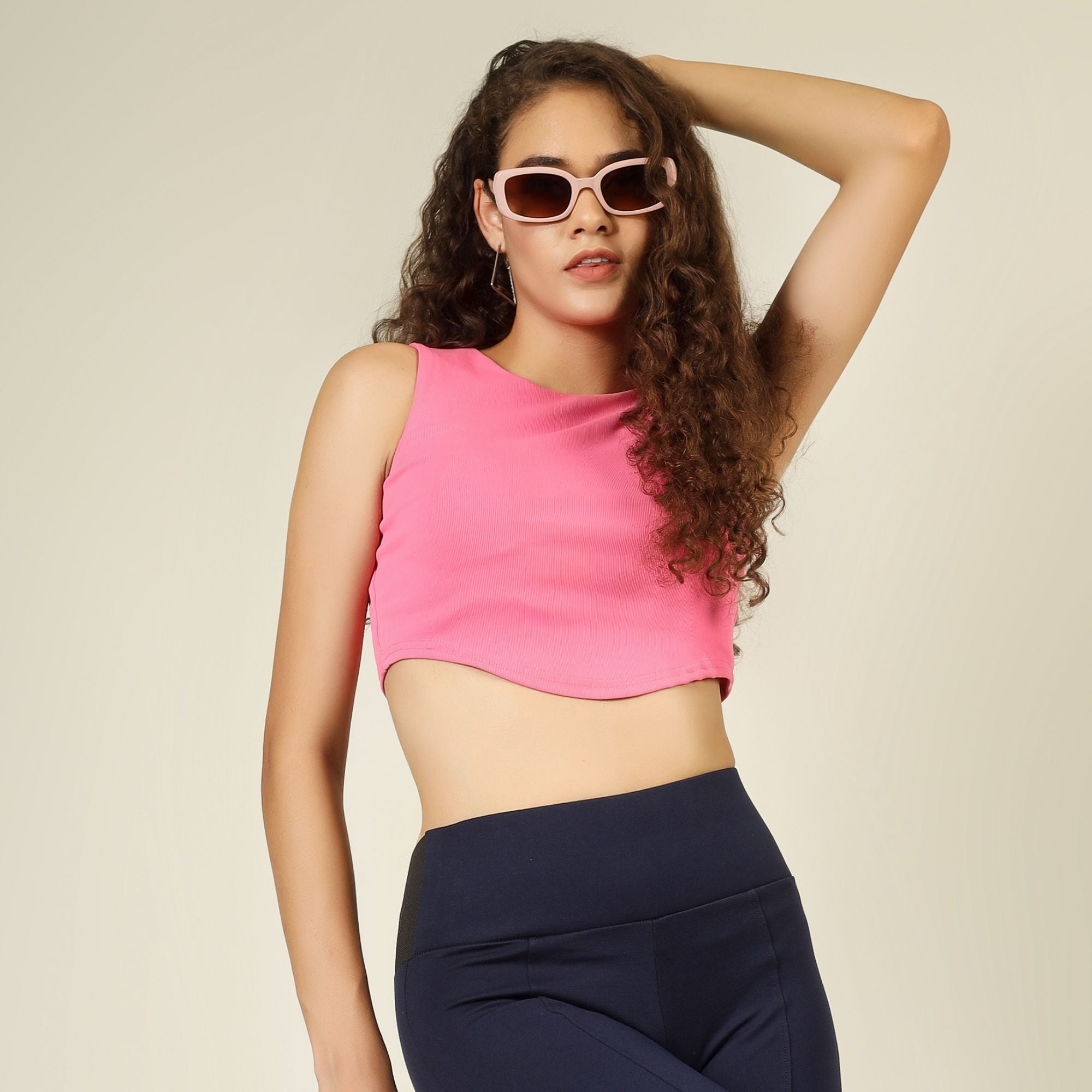Arc-Hem Ribbed Crop TANK TOP