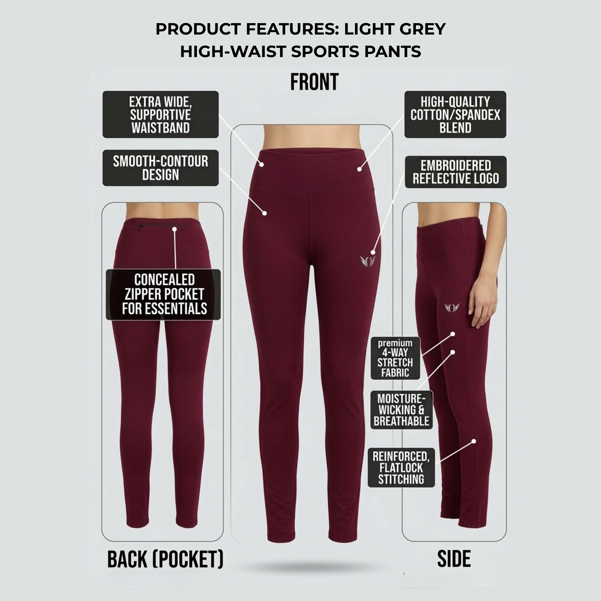 FlexFit Sports Pants Wine
