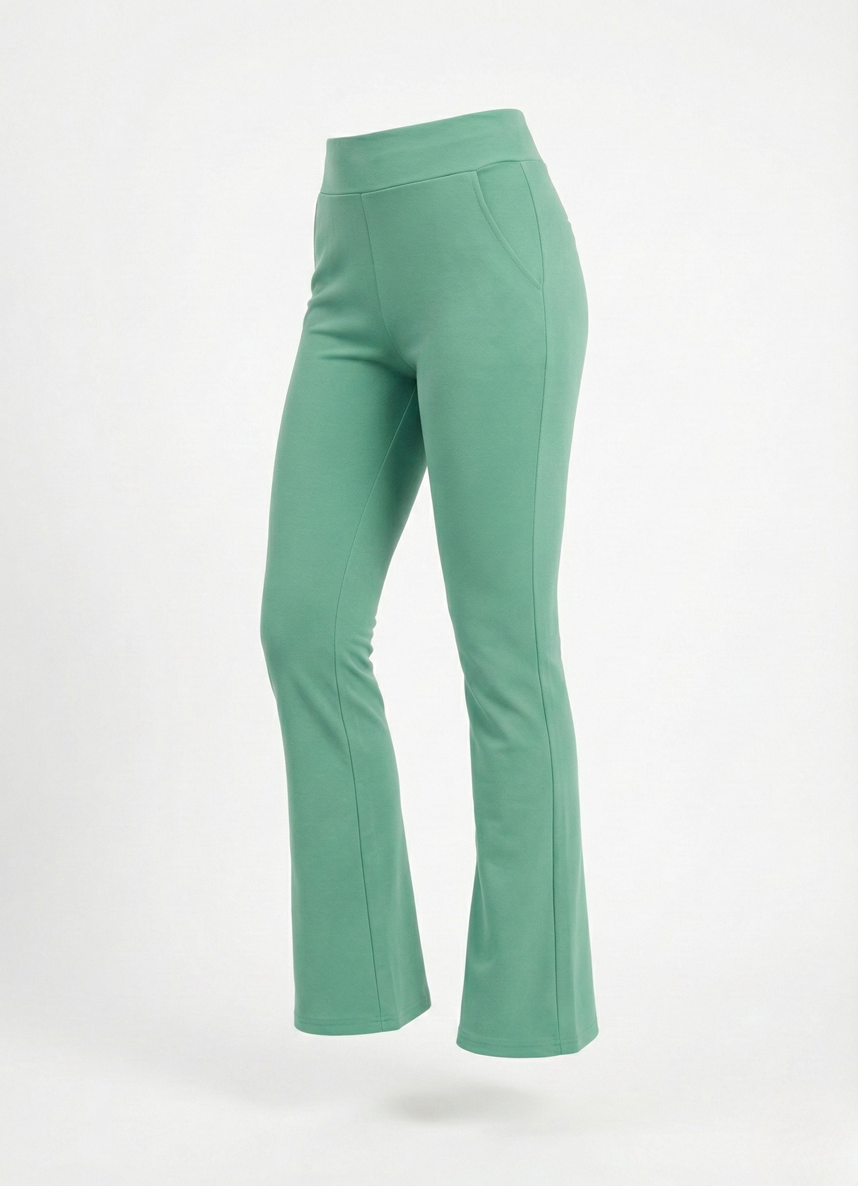 URBAN CONTOUR BELL BOTTOM HIGH WAIST JELLY MINT TROUSER