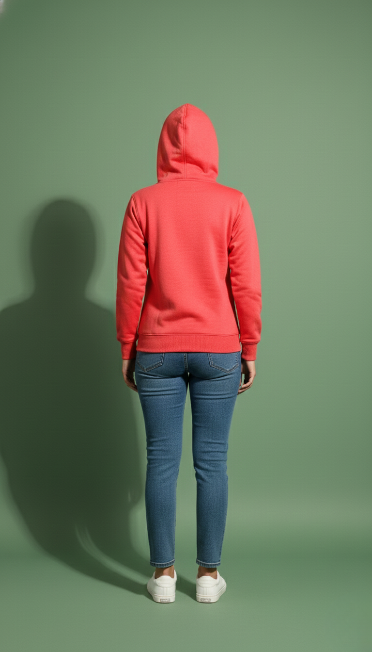 Multi Print Red Zipper Hoodie