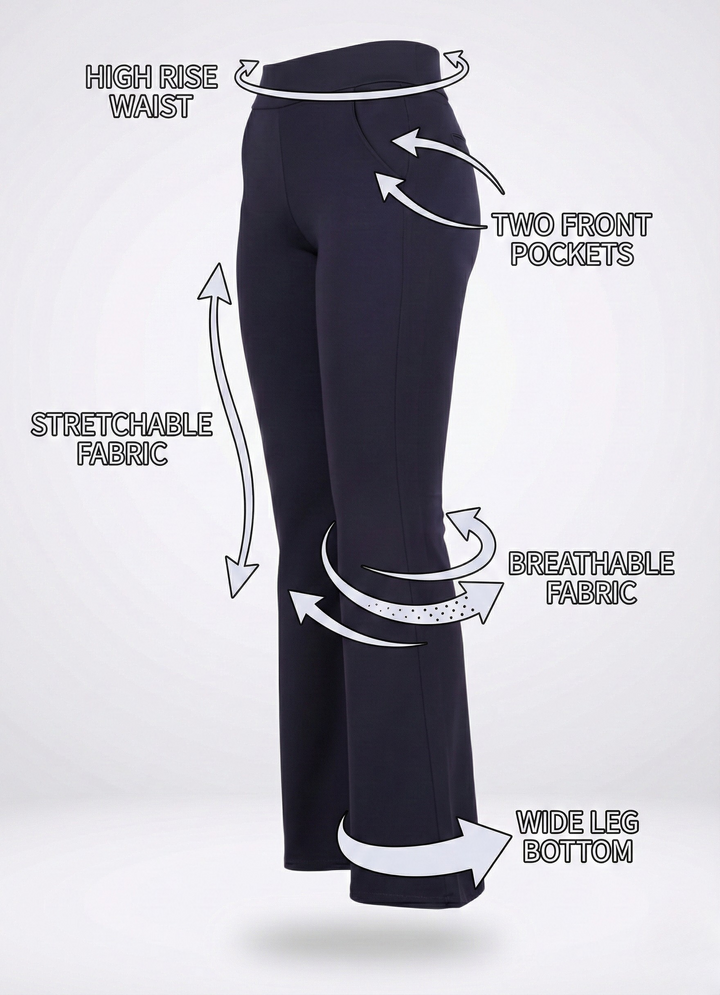 URBAN CONTOUR BELL BOTTOM HIGH WAIST NAVY BLUE TROUSER
