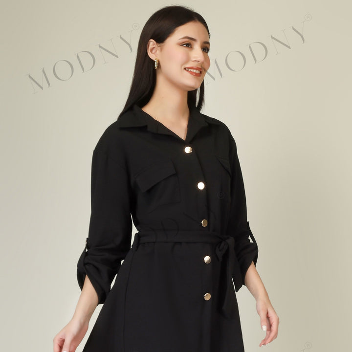 Wrapped Sleeves Short Dress