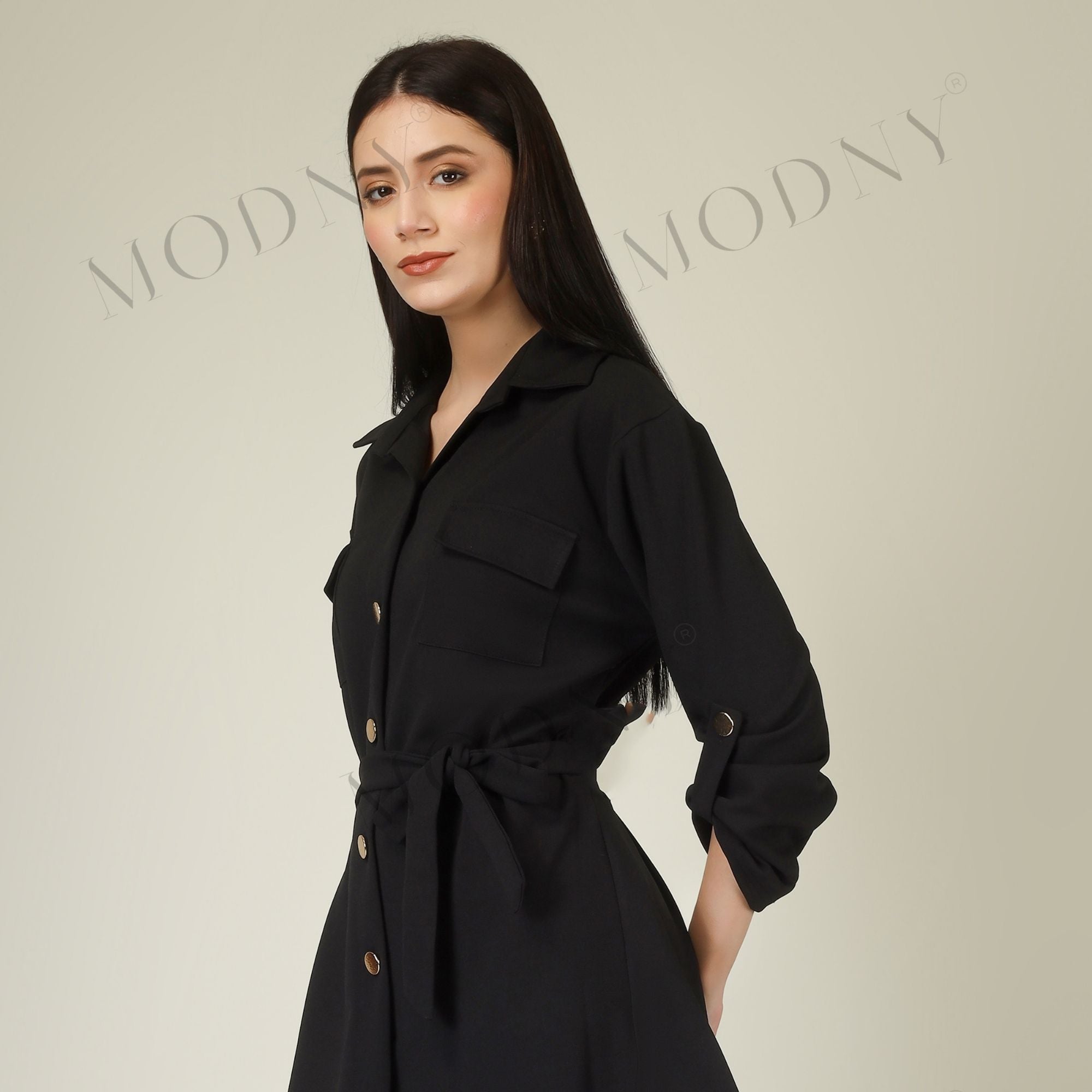 Wrapped Sleeves Short Dress