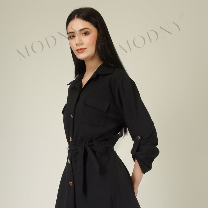Wrapped Sleeves Short Dress