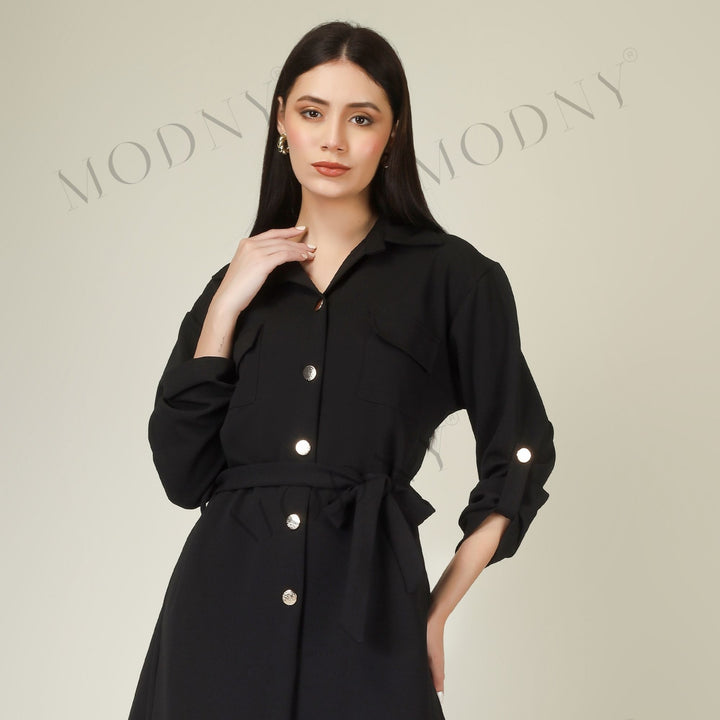 Wrapped Sleeves Short Dress