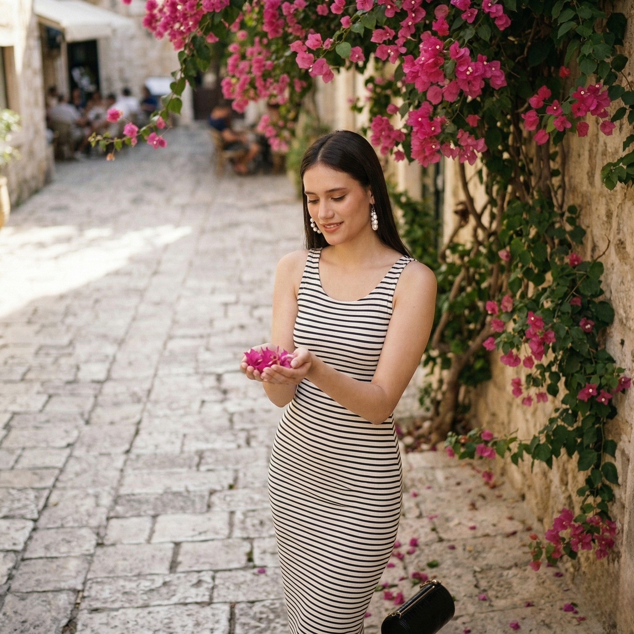 VIBRANT STRIPES MIDI DRESS