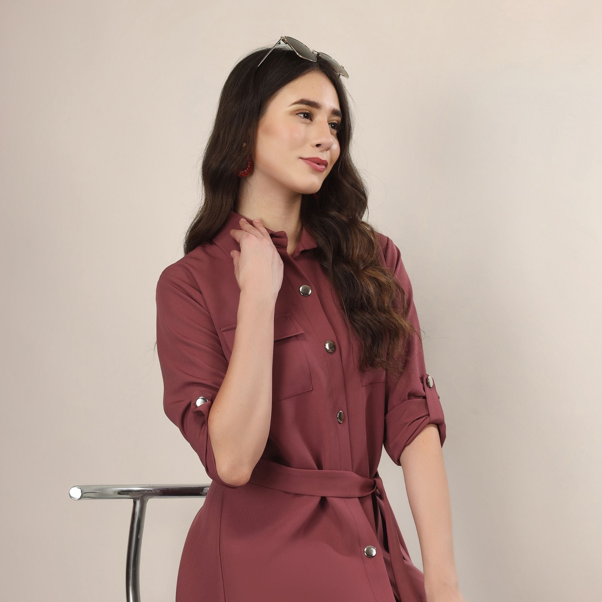 Wrapped Sleeves Short Dress