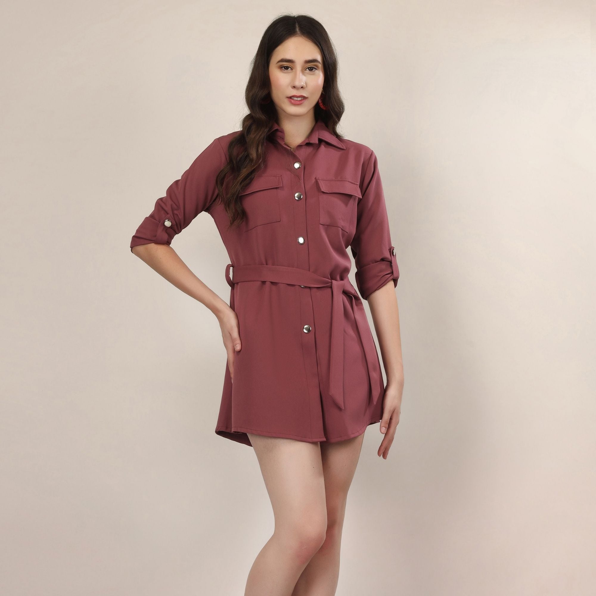 Wrapped Sleeves Short Dress