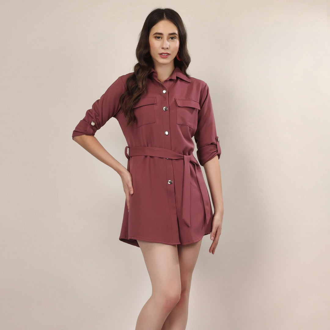 Wrapped Sleeves Short Dress