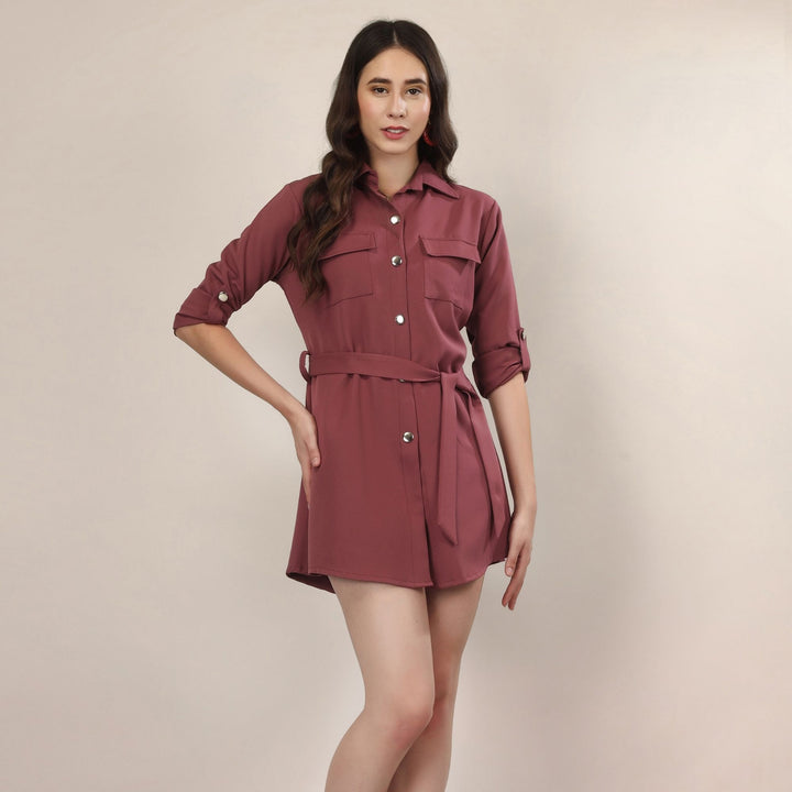 Wrapped Sleeves Short Dress