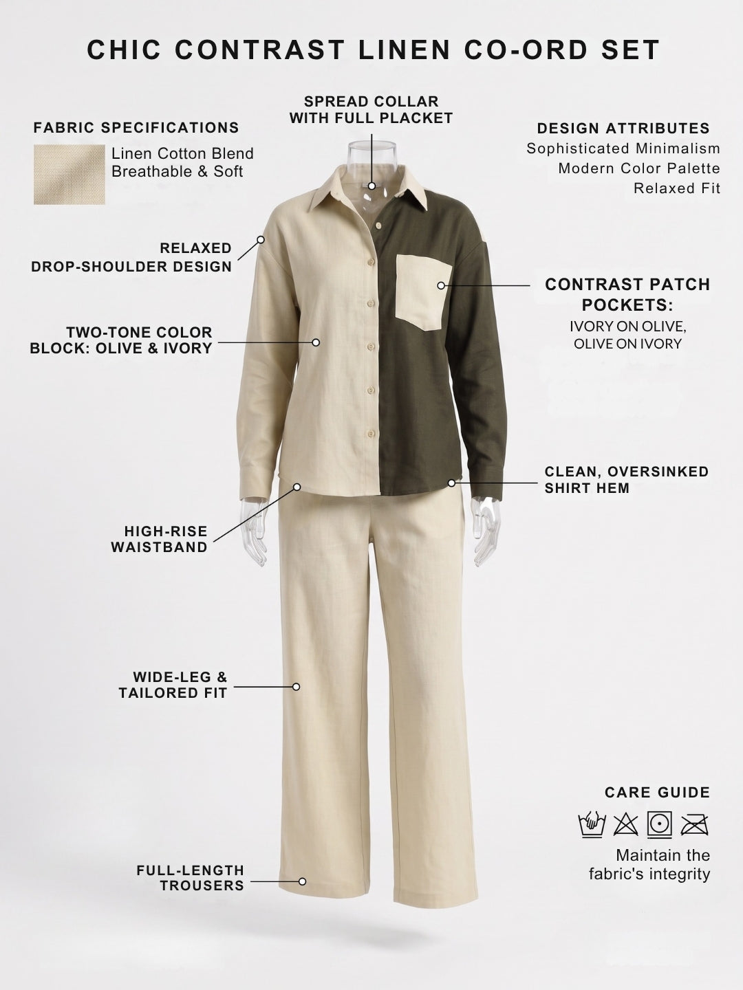 CHIC CONTRAST LINEN CO-ORD SET