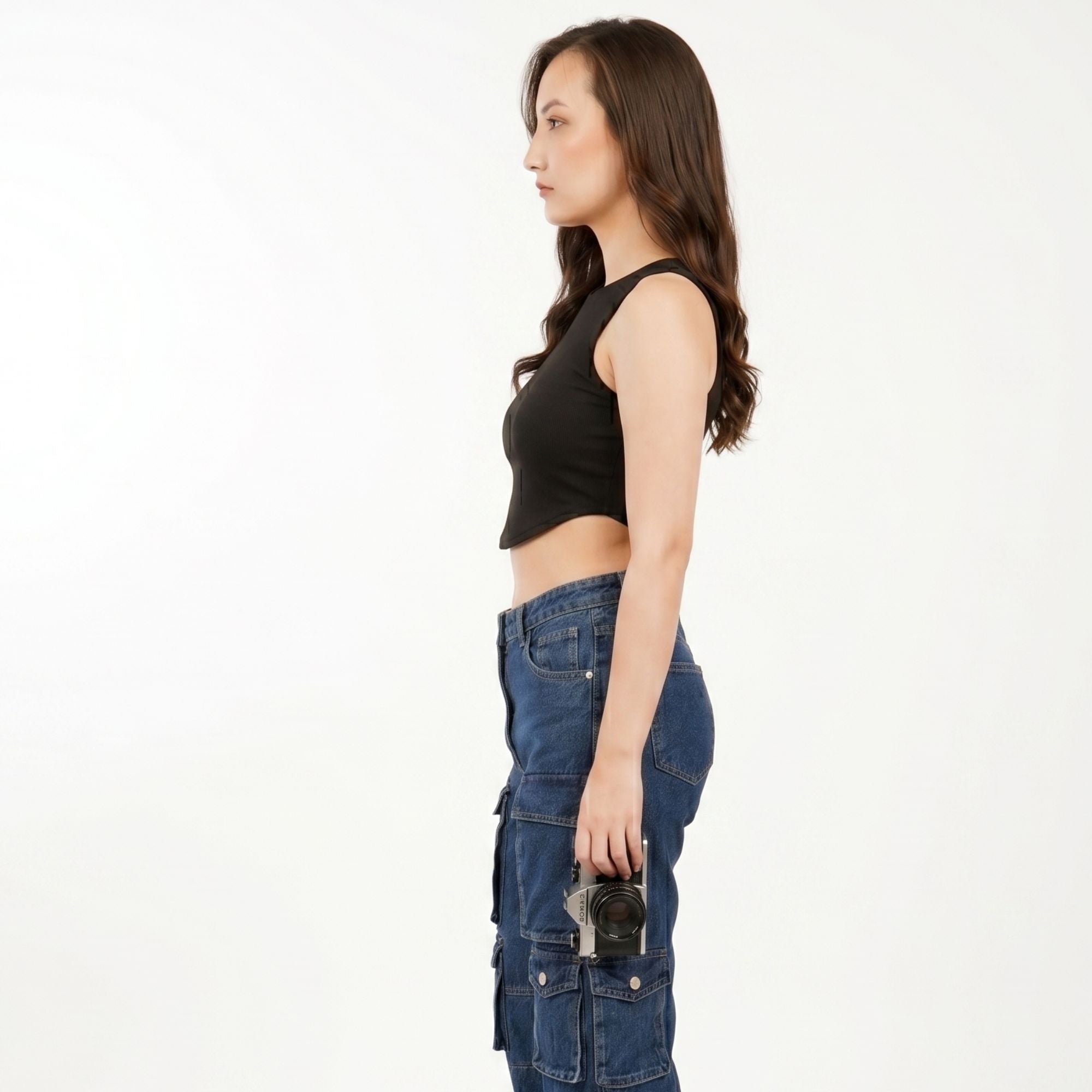 Arc-Hem Ribbed Crop TANK TOP