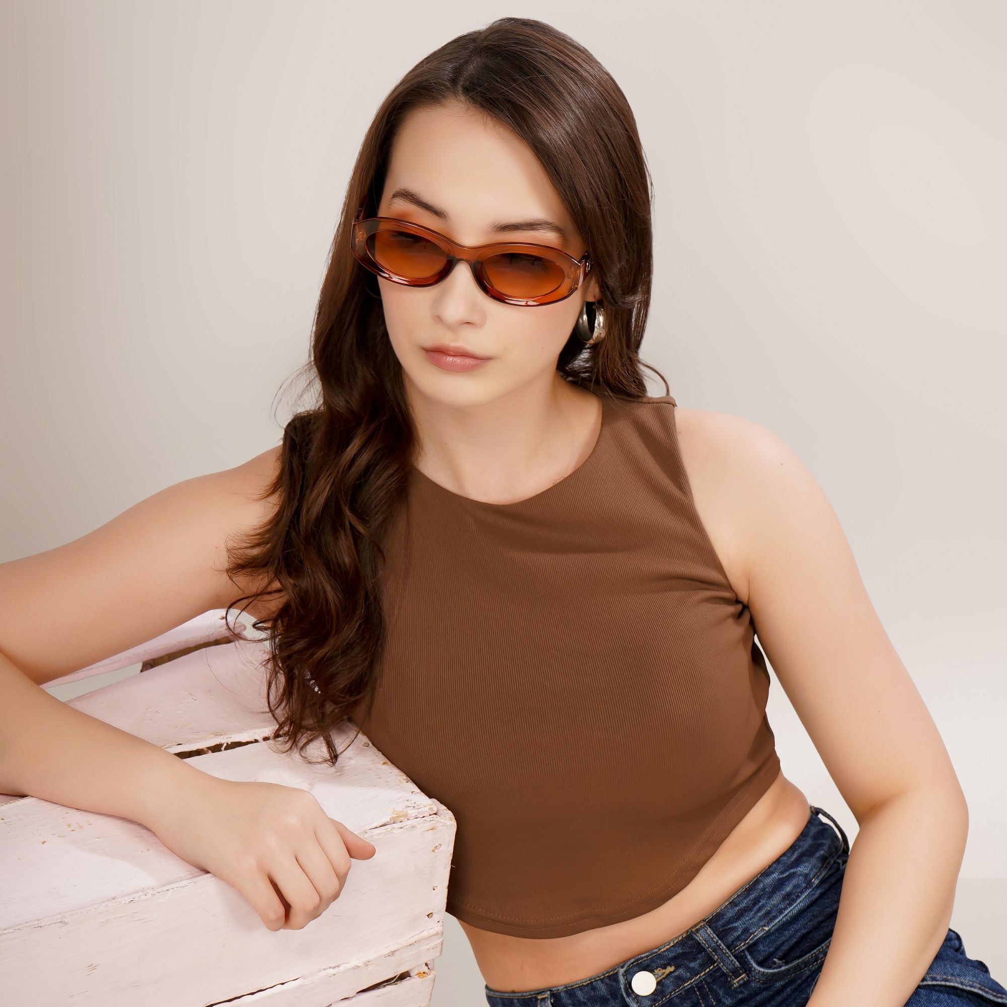 Arc-Hem Ribbed Crop TANK TOP