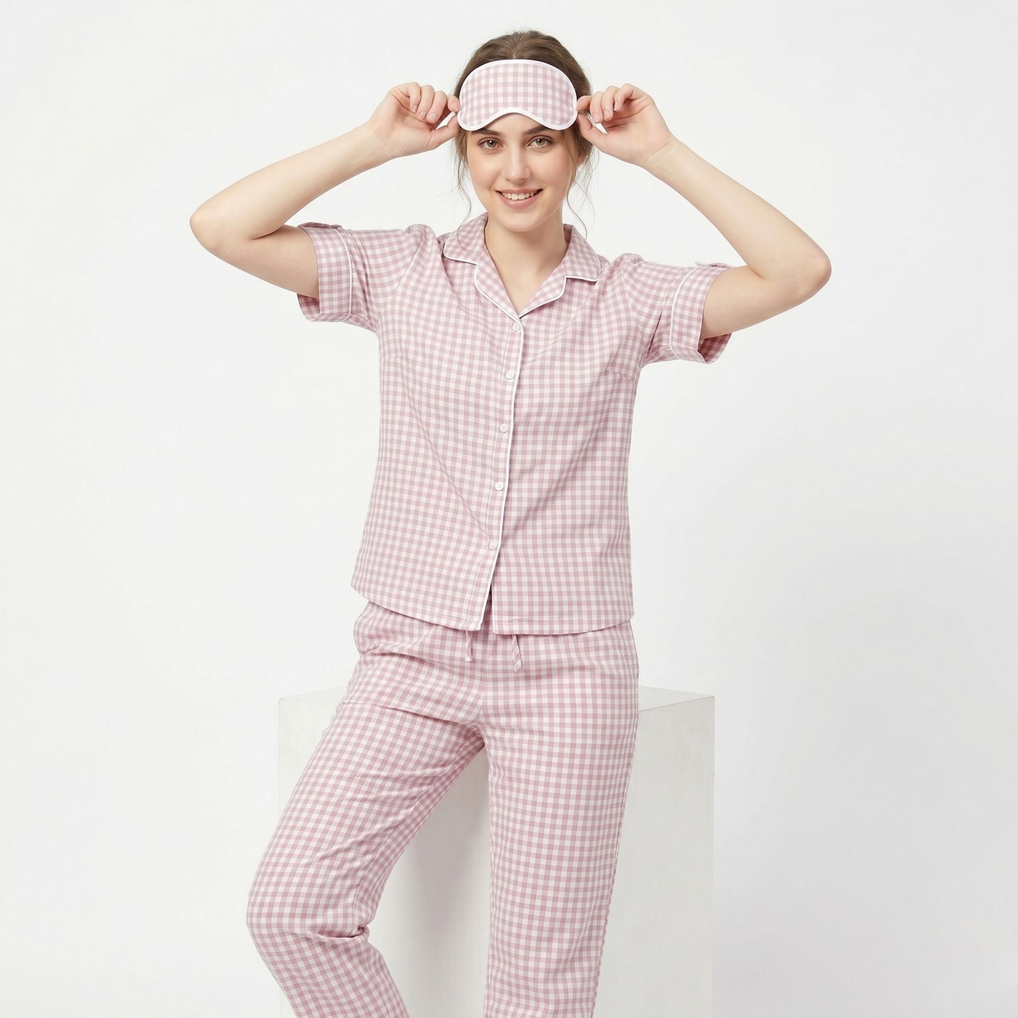 THE HERITAGE SLEEP SET BABY PINK