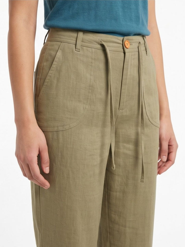 IVORY BREEZE LINEN PANTS