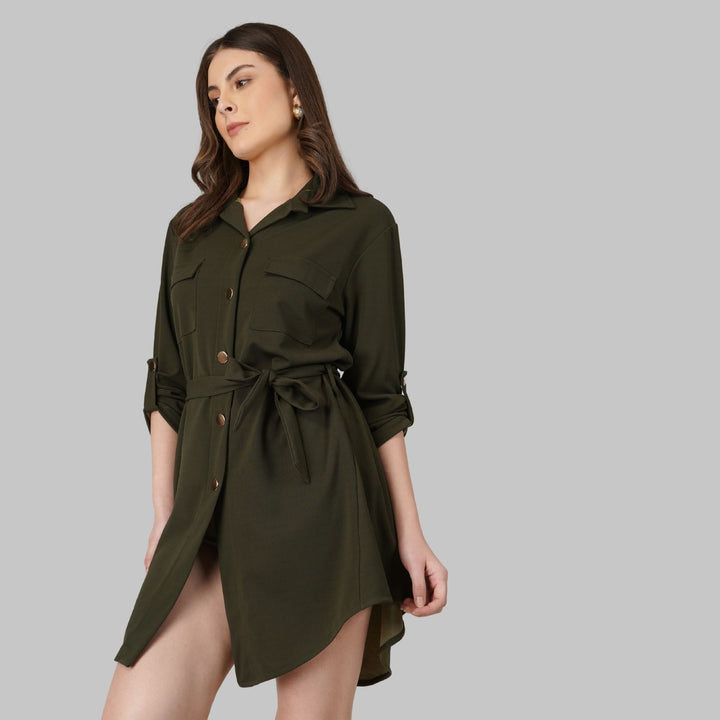 Wrapped Sleeves Short Dress