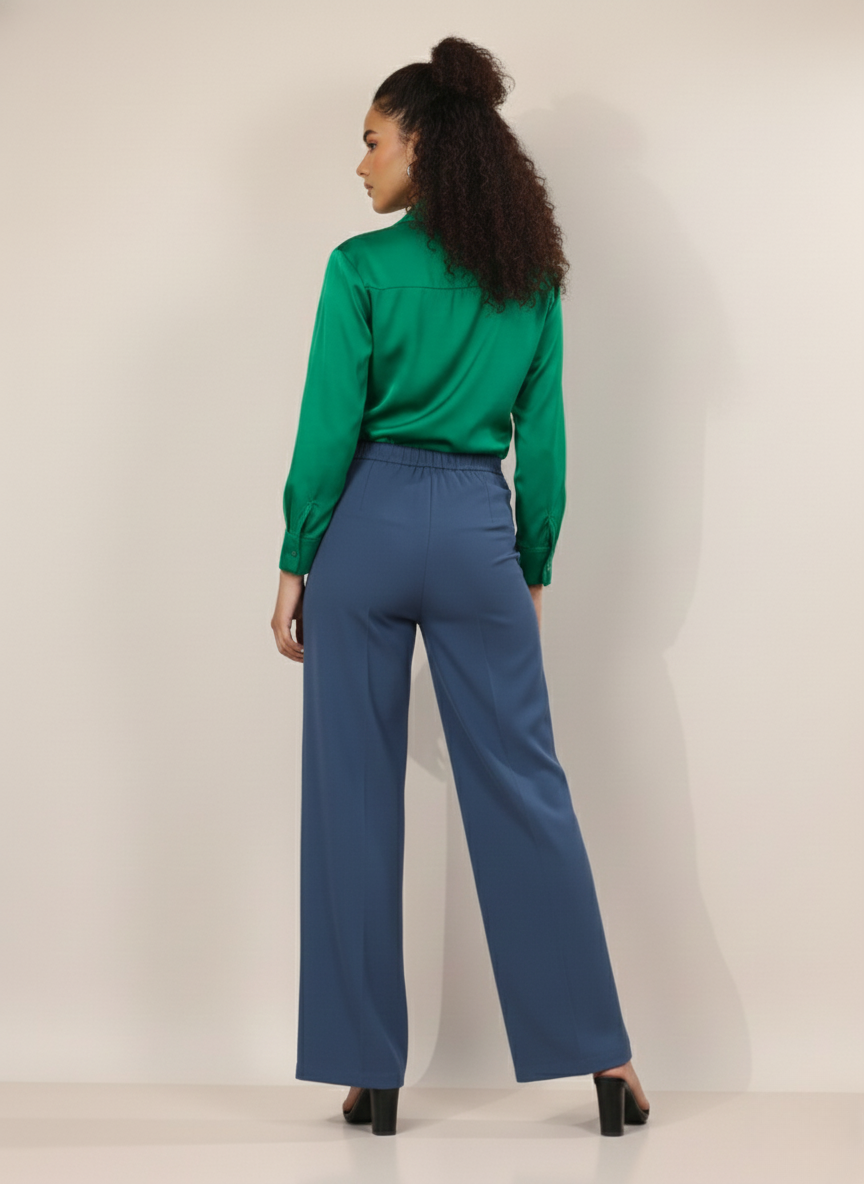 SINGLE BUTTON HIGH RISE FORMAL PANTS