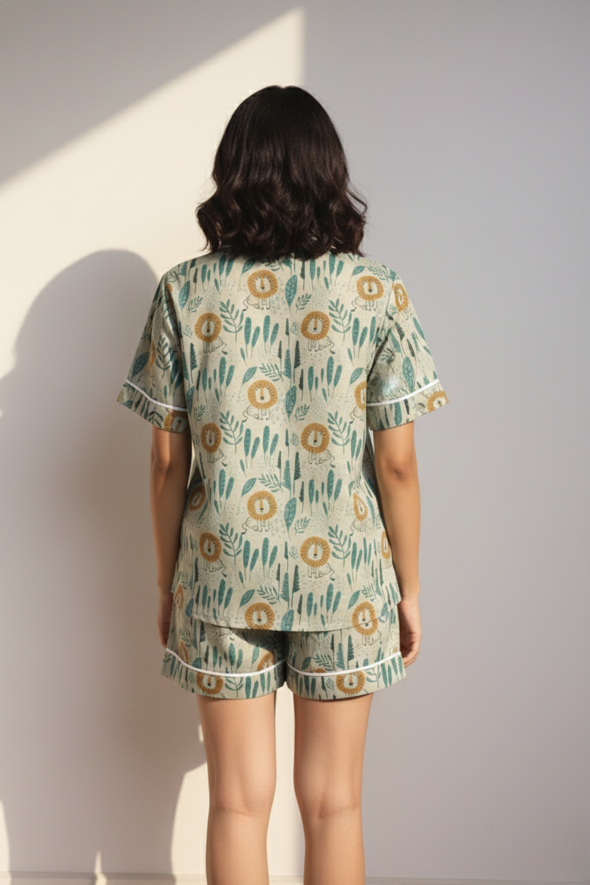 VIBRANT PRINTED SAVANNAH SAGE NIGHT DRESS