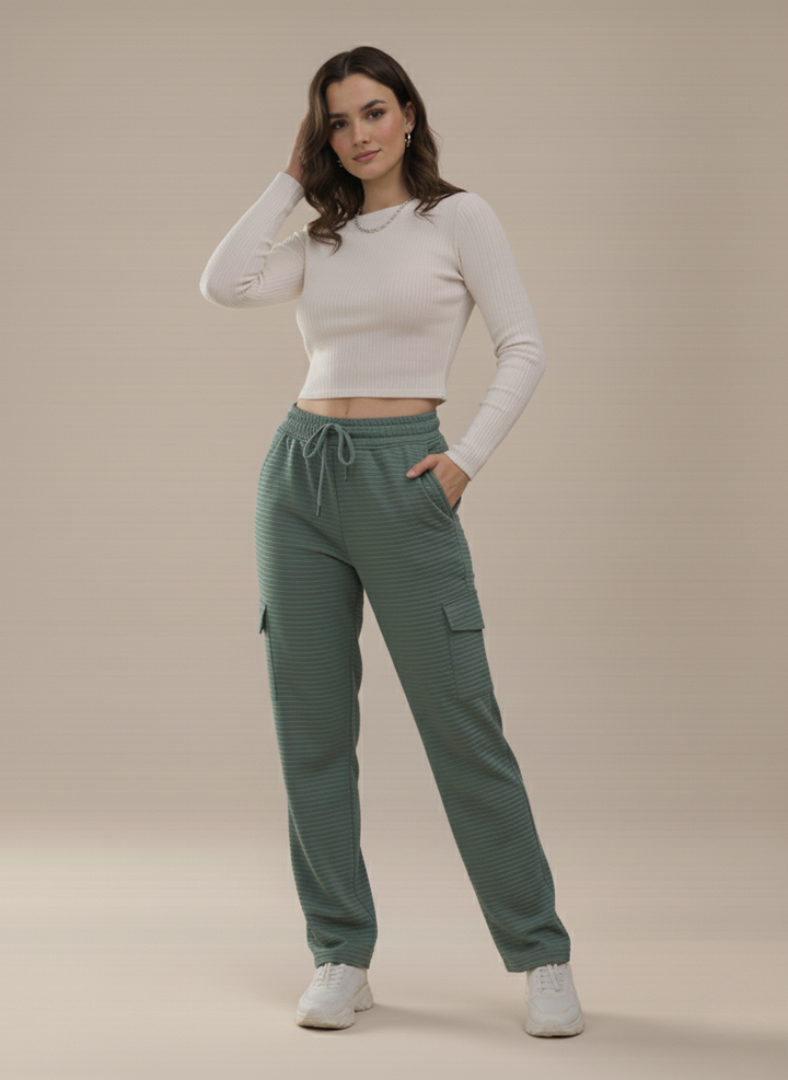 CARGO POCKET FLEECE TRACK PANTS