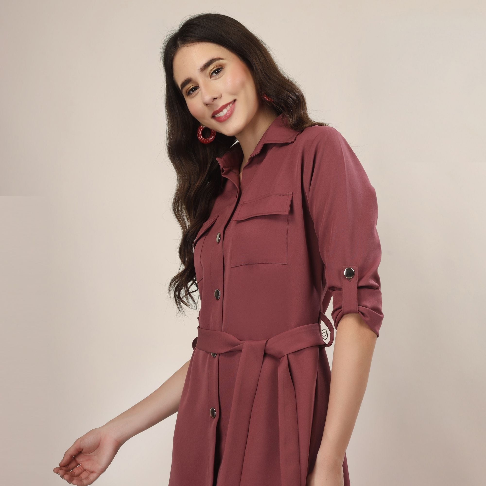 Wrapped Sleeves Short Dress