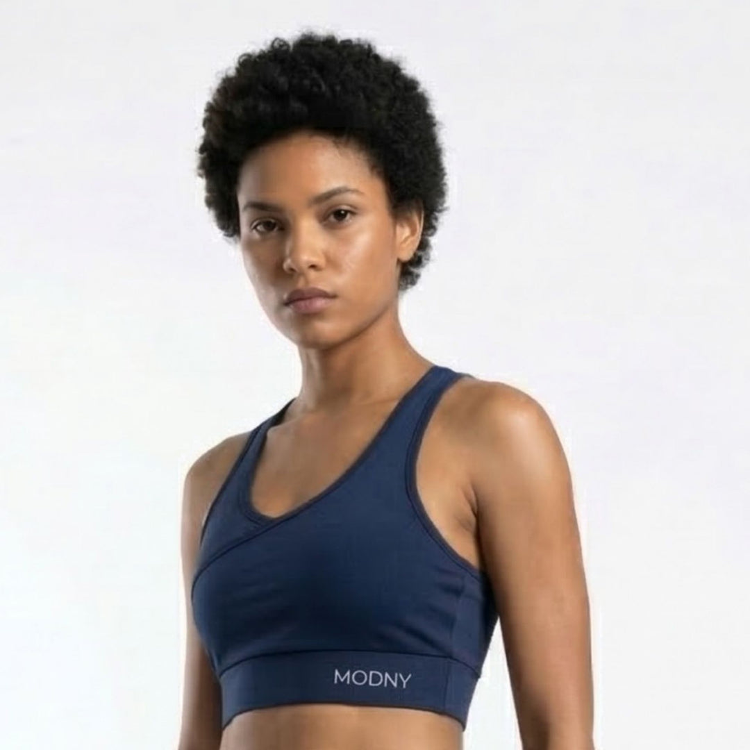 CrissCross Sports Bra Navy Blue