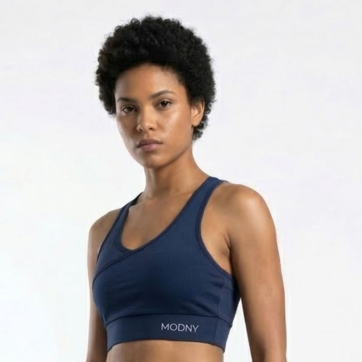 CrissCross Sports Bra Navy Blue