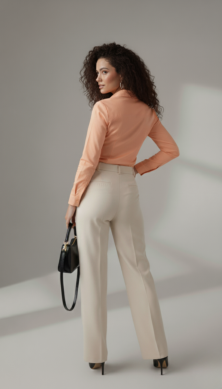 PEACH CLASSIC COTTON LONG-SLEEVE FORMAL SHIRT