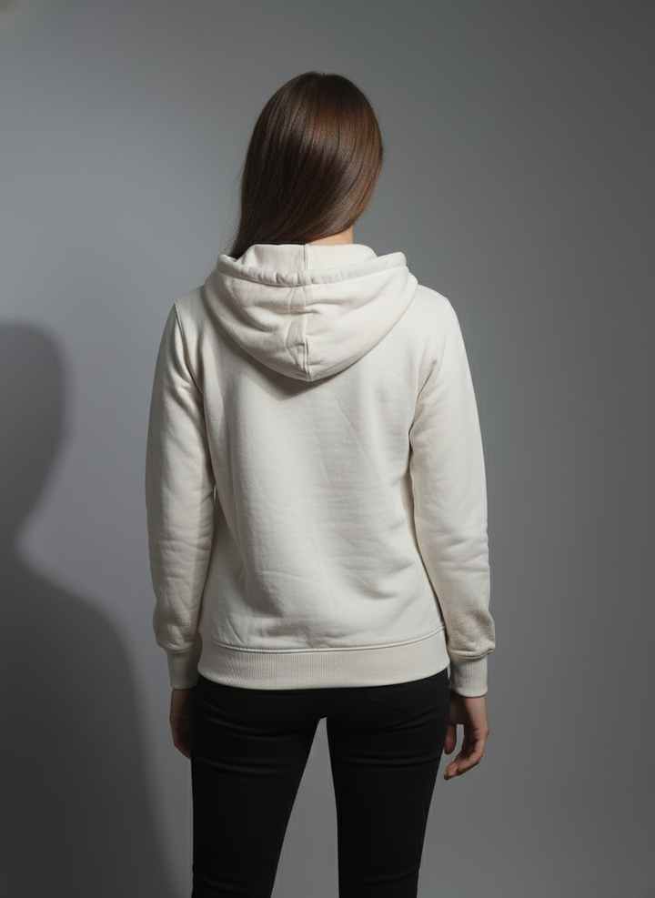 Vibrant Cream Zipper Hoodie