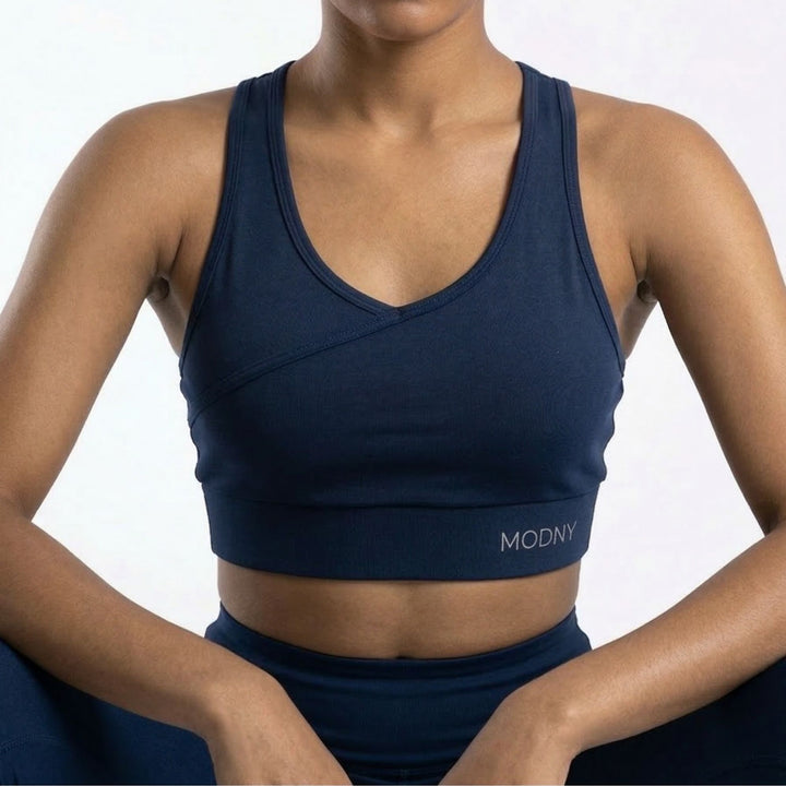 CrissCross Sports Bra Navy Blue