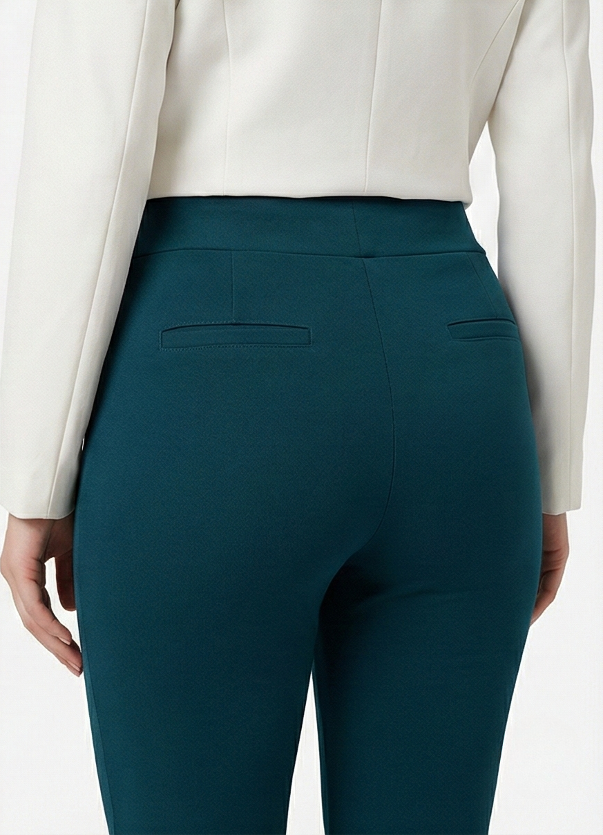 URBAN CONTOUR BELL BOTTOM HIGH WAIST TRANSFORMATIVE TEAL TROUSER