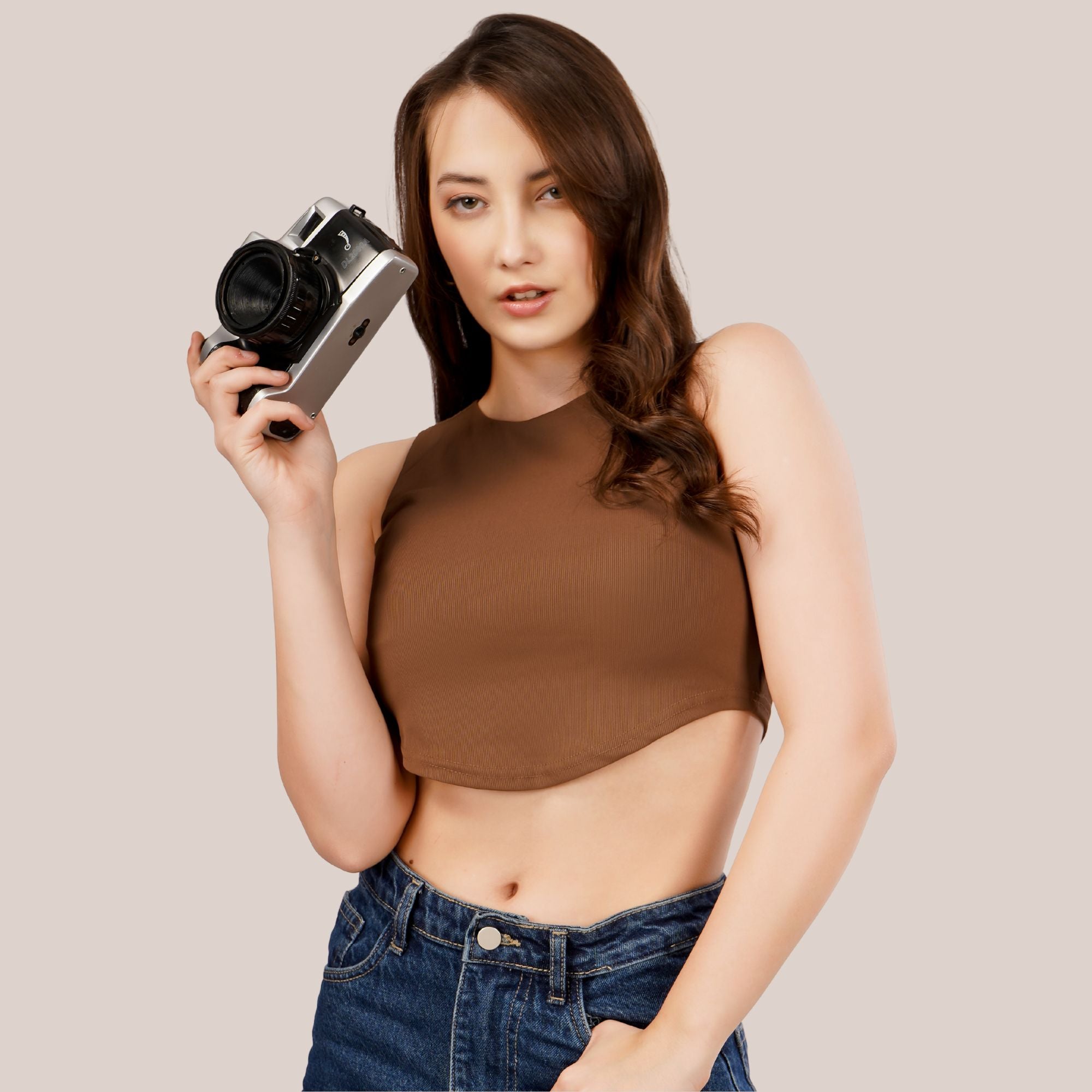 Arc-Hem Ribbed Crop TANK TOP