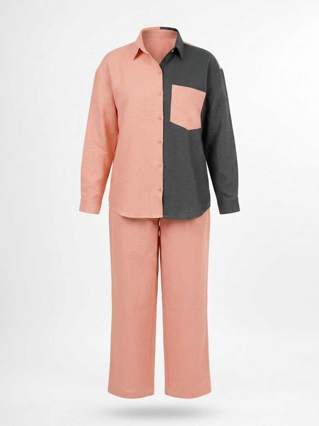 CHIC CONTRAST LINEN CO-ORD SET