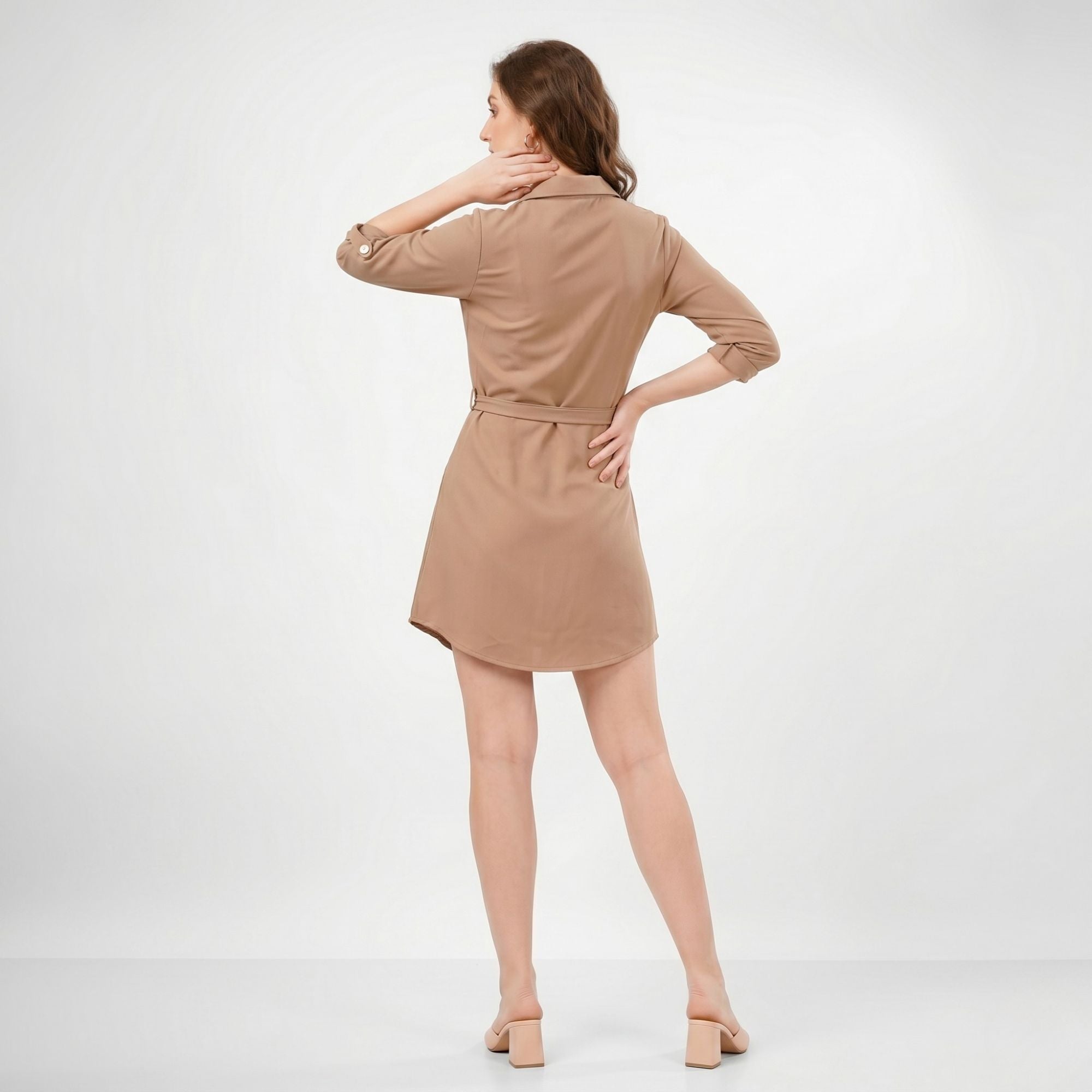 Wrapped Sleeves Short Dress