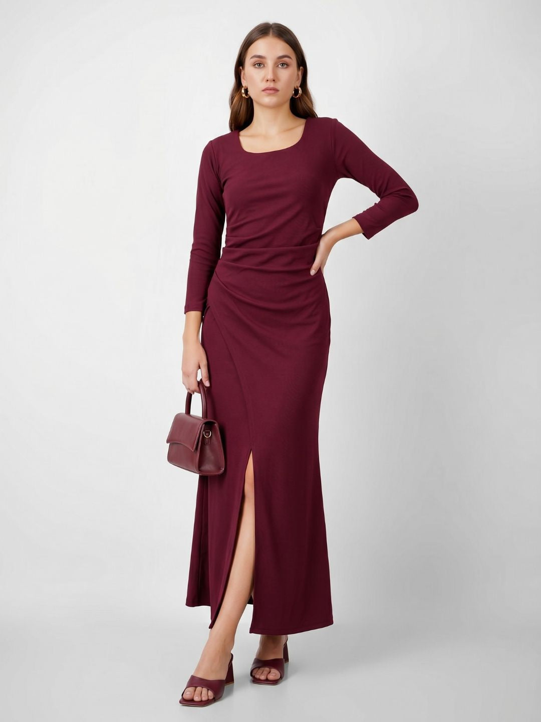 SQUARE NECK CLASSY MAXI DRESS