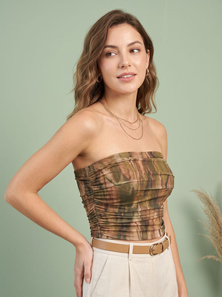 PRINTED TUBE CROPPED TOP