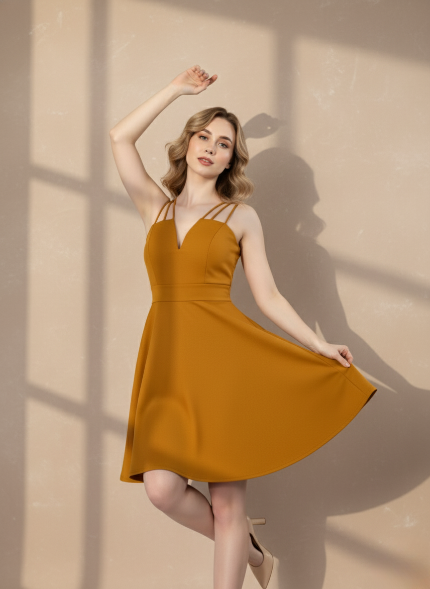 SEAFOAM STRAPPY MINI DRESS