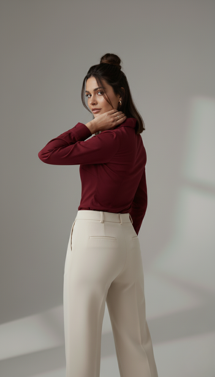 WINE CLASSIC COTTON LONG-SLEEVE FORMAL SHIRT