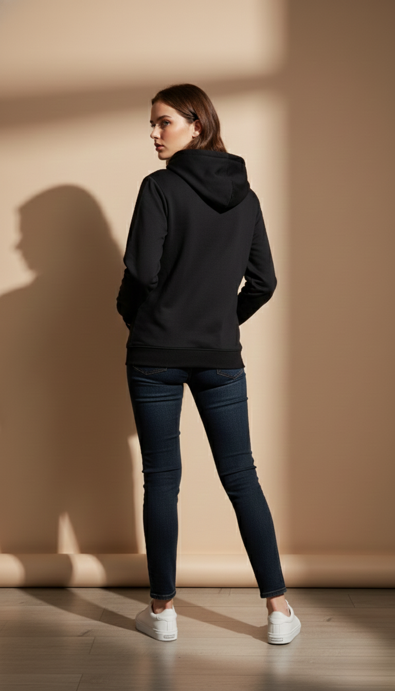 Black Zipper Hoodie