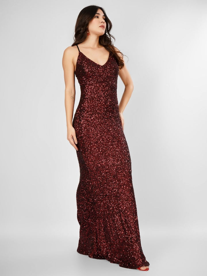 SEQUINED MAXI DRESS