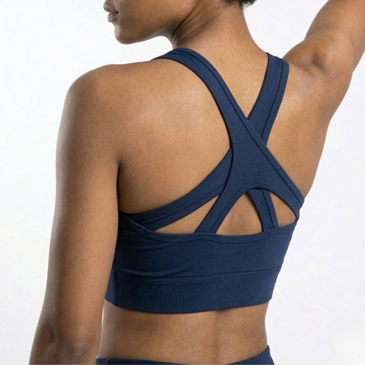 CrissCross Sports Bra Navy Blue