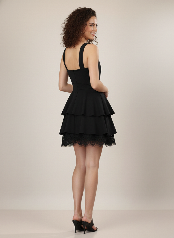 GOLDEN BLOOM PEPLUM MINI DRESS