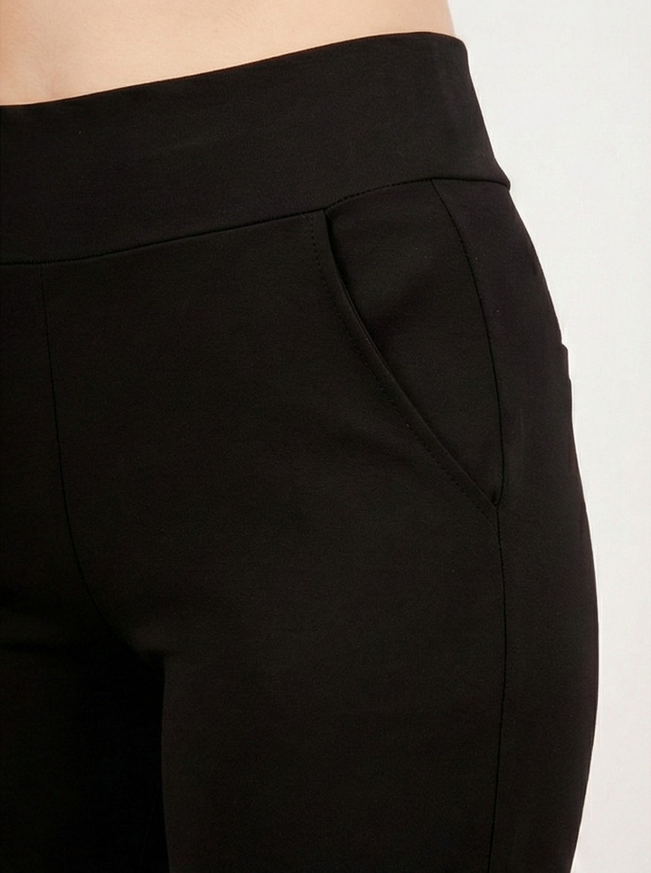 URBAN CONTOUR BELL BOTTOM HIGH WAIST BLACK TROUSER