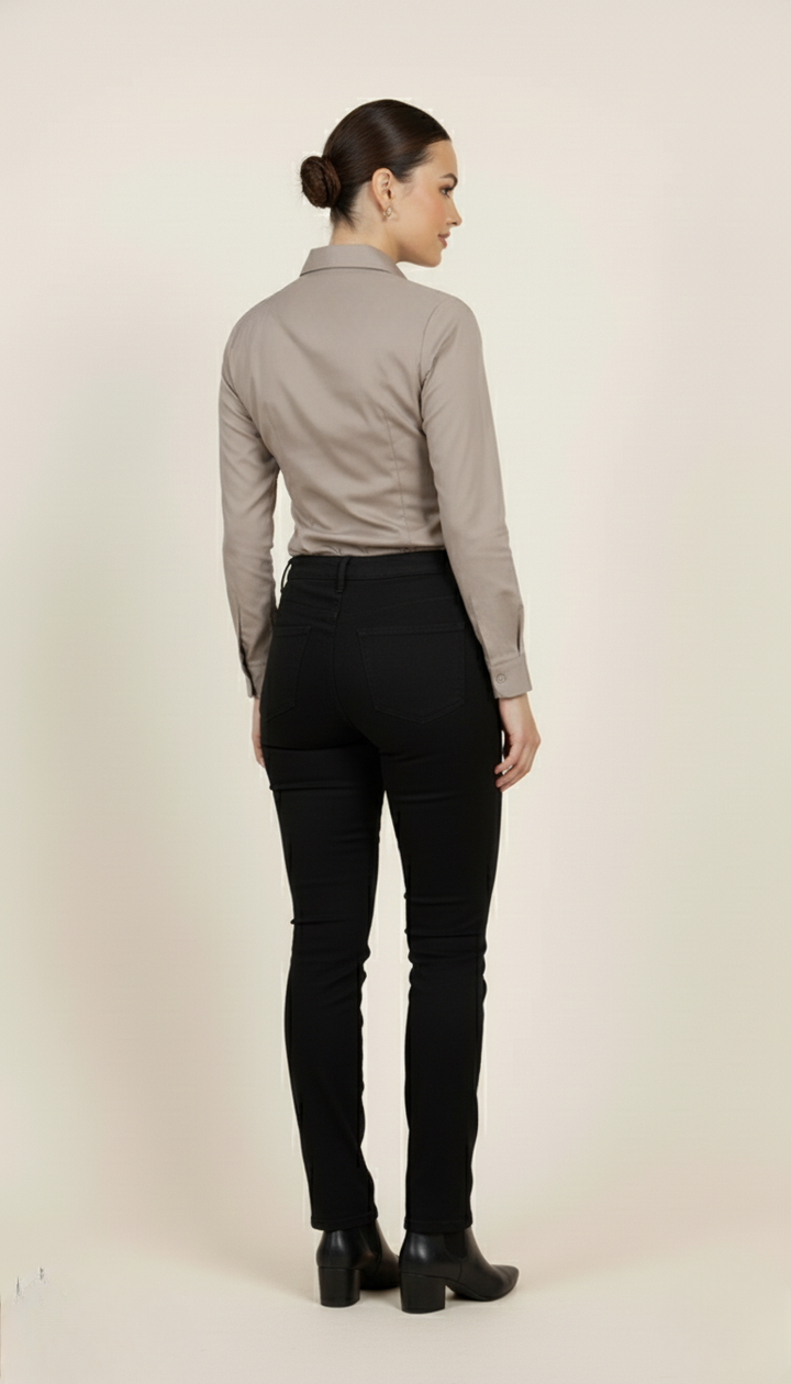 DARK GRAY CLASSIC COTTON LONG-SLEEVE FORMAL SHIRT