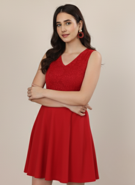 ROSE ALLURE TEXTURED MINI DRESS