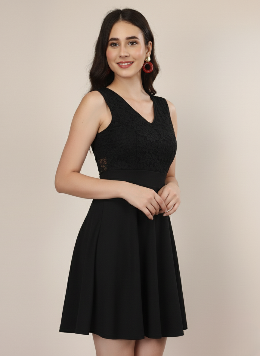 ROSE ALLURE TEXTURED MINI DRESS